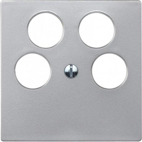 Merten - Płytka centralna System M gniazda telewizyjnego cztery otwory aluminium
