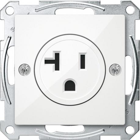 Merten - Mechanizm z płytką centralną System M gniazda USA biały polarny