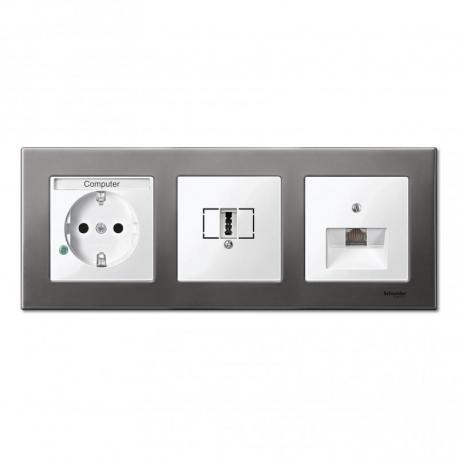 Merten - Ramka M-Elegance metal potrójna szary metaliczny