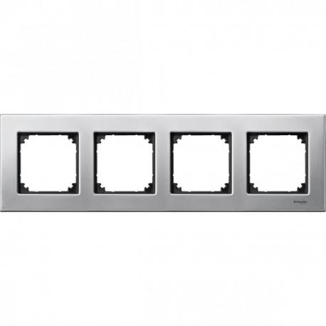 Merten - Ramka M-Elegance metal czterokrotna srebrny platynowy