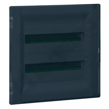 Rozdzielnica wnękowa PRACTIBOX3 2 x 18 z drzwiami przezroczystymi