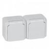 FORIX IP44 - Gniazdo 2x2P+Z 16 A - 250 V SZARE