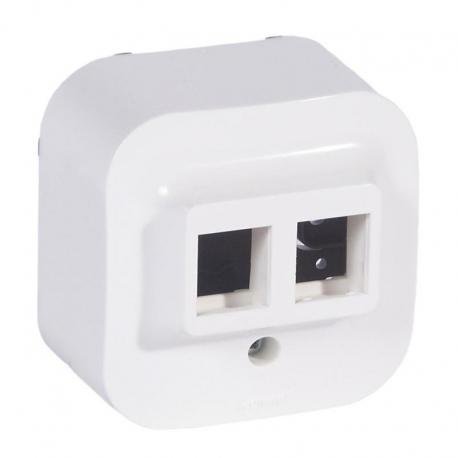 FORIX IP20 - Adapter KEYSTONE 2xRJ45 BIAŁY