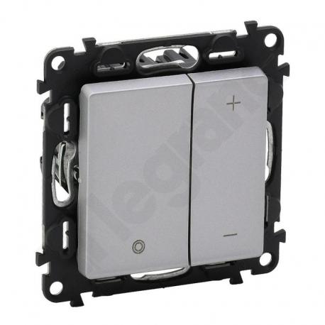 Valena Life Ściemniacz przyciskowy bez zacisku naturalnego 230 V~ ALUMINIUM