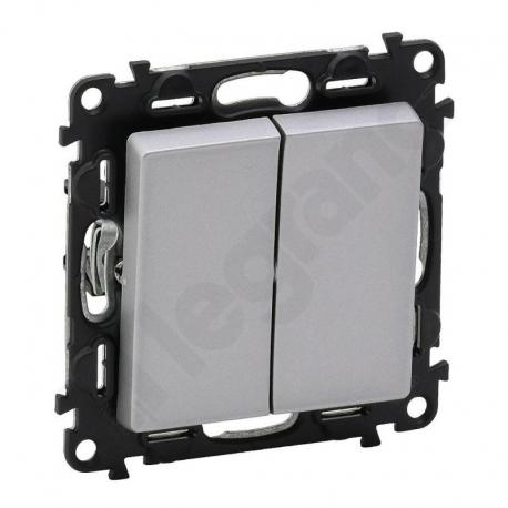 Valena Life Przycisk podwójny przełączy NO/NC 6 A - 250 V~ ALUMINIUM