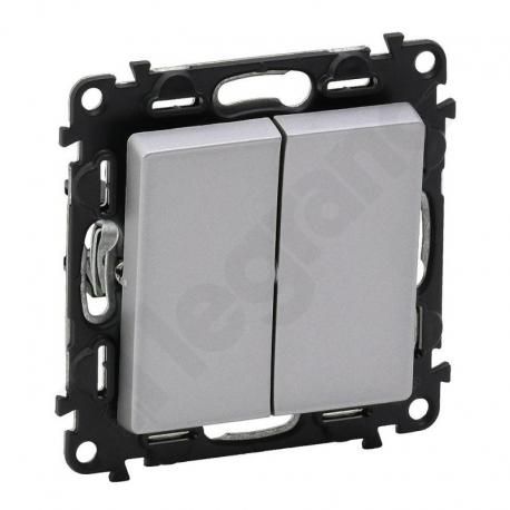 Valena Life Łącznik schodowy podwójny 10 AX - 250 V~ ALUMINIUM