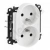 Valena Life Gniazdo 2 P+Z z przesłoną do ramek wielokrotnych 16 A – 250 V~ BIAŁE