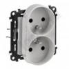 Valena Life Gniazdo 2 P+Z z przesłoną do ramek wielokrotnych 16 A – 250 V~ ALUMINIUM