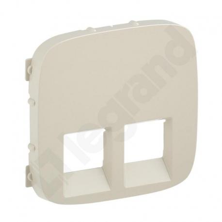 Valena Allure - Plakietka gniazda podwójnego 2XRJ11 lub 2XRJ45 lub RJ11/RJ45 KREMOWA