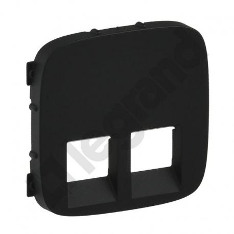 Valena Allure - Plakietka gniazda podwójnego 2XRJ11 lub 2XRJ45 lub RJ11/RJ45 CZARNA