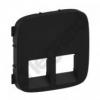 Valena Allure - Plakietka gniazda podwójnego 2XRJ11 lub 2XRJ45 lub RJ11/RJ45 CZARNA