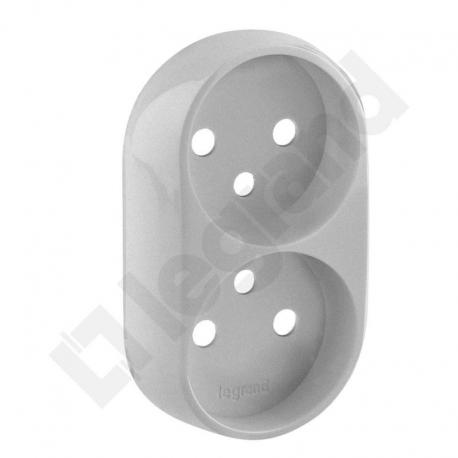 Valena Allure - Plakietka gniazda podwójnego 2X2P+Z ALUMINIUM