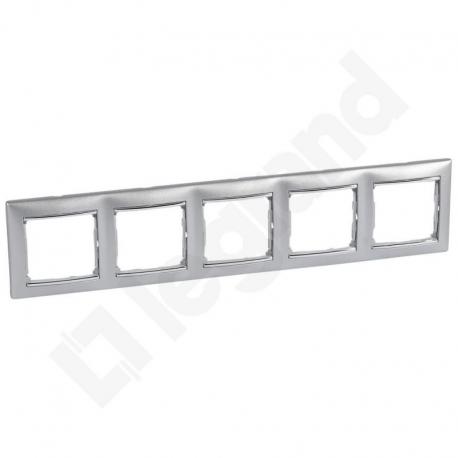 Valena Ramka pięciokrotna pozioma ALUMINIUM/SREBRO