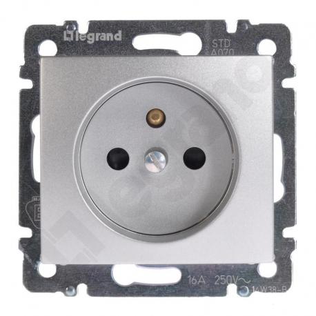 Valena Gniazdo pojedyncze 2P+Z z przesłonami 16A-250V~ ALUMINIUM
