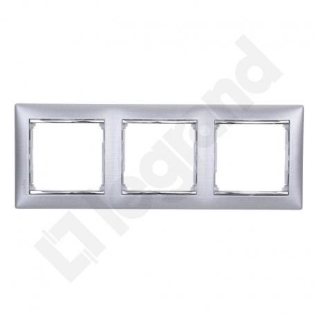Valena - Ramka podwójna ALUMINIUM SZCZOTKOWANE