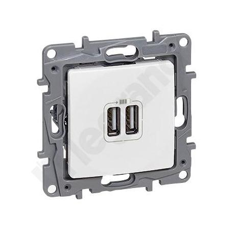 Niloe - Podwójne gniazdo ładowania USB 5 V 2400 MA BIAŁE