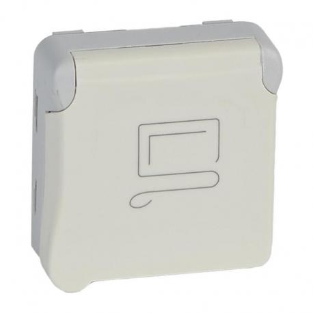 PLExO55 Gniazdo pojedyncze 2P+Z z blokadą 16A-250V~ BIAŁE/ECRU