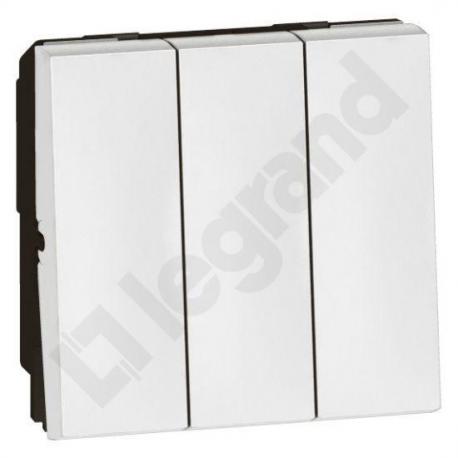 Mosaic - Łącznik schodowy podwójny + Łącznik jednobiegunowy 20 AX 250 V~ - 2 Modułowy - BIAŁY