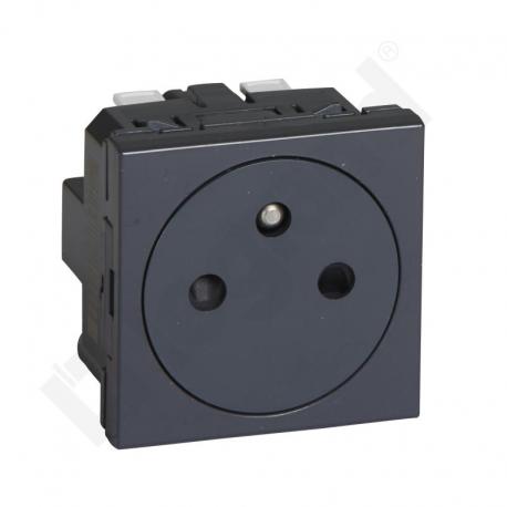 Mosaic - Gniazdo 2P+Z IP31 16 A - 250 V~ płaskie - zaciski automatyczne - ANTRACYT