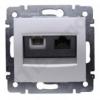 Valena Gniazdo teleinformatyczne 1XRJ11+1XRJ45 KAT.6 UTP ALUMINIUM