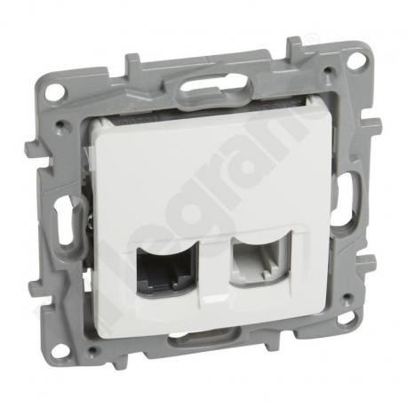 Niloe - Gniazdo RJ12+RJ45 KAT. 5E UTP BIAŁE