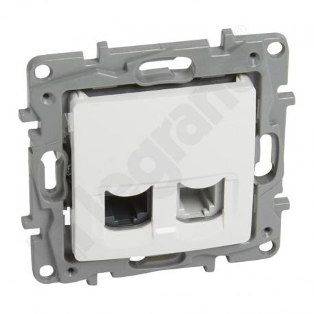 Niloe - Gniazdo RJ11 + RJ 45 KAT. 6 UTP BIAŁE