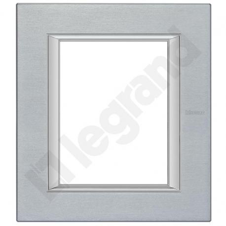 Axolute - Ramka prostokątna 3+3 moduły BRUSHED ALUMINIUM