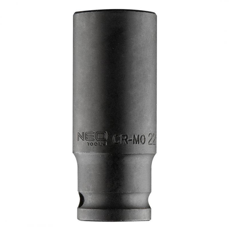 NEO Nasadka udarowa 1/2" długa, 22 x 78mm , Cr-Mo