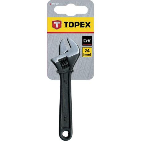 TOPEX Klucz nastawny 150 mm, zakres 0-24 mm