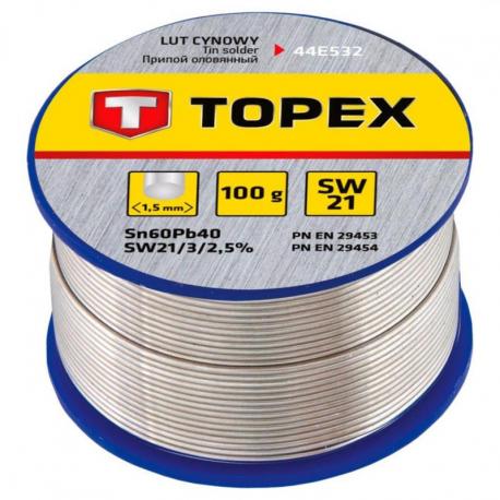 TOPEX Lut cynowy 60% Sn, drut 1.5 mm, 100 g