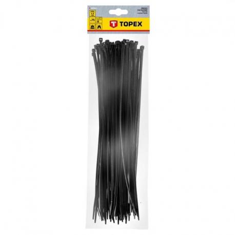 TOPEX Opaski zaciskowe 4.8 x 370 mm, 75 szt., czarne