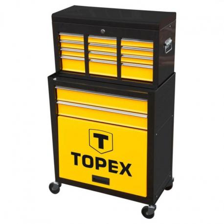 TOPEX Szafka narzędziowa, 2 szuflady, duża półka, nadstawka