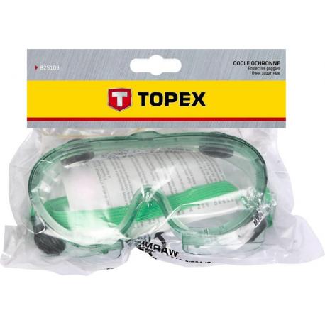 TOPEX Gogle ochronne, zielone, przeciwchemiczne