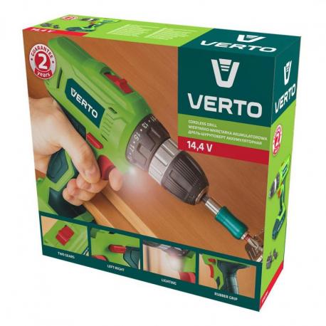 VERTO Wiertarko-wkrętarka akumulatorowa 14.4V, Li-Ion/1.3Ah