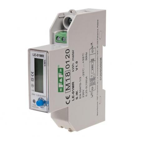 Licznik energii elektrycznej - jednofazowy, RS-485, LCD, 100A, rejestracja parametrów sieci U, I, F, P, Q, AE+, RE+ LE-01MR