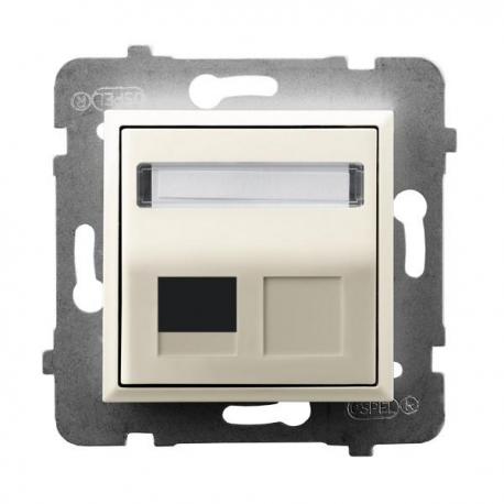 ARIA Obudowa gniazda pojedynczego typu Keystone skośna GPK-1US/p/27 ECRU