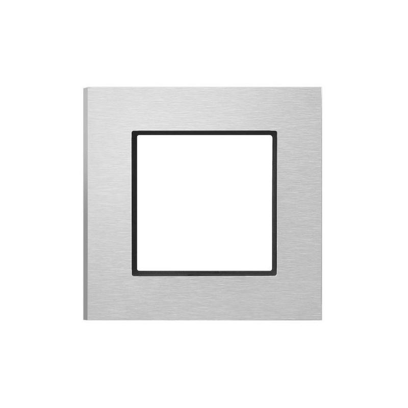 ARIA, Aluminium+PC 4mm, Szczotkowane aluminium, Ramka 1-krotna (R-1UAC/62/25) Ospel