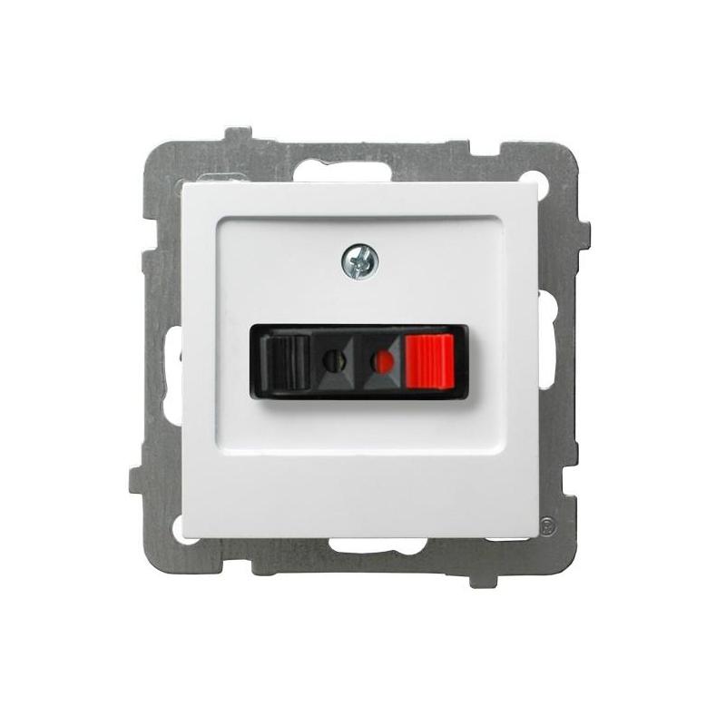 AS Biały, Gniazdo głośnikowe 1-krotne (GG-1G/m/00) Ospel