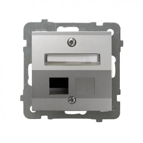 AS Obudowa gniazda pojedynczego typu Keystone skośna GPK-1GS/p/18 SREBRO