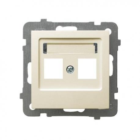AS Obudowa gniazda podwójnego typu Keystone prosta GPK-2G/p/27 ECRU