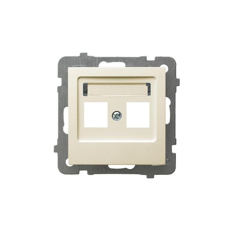 AS Ecru, Gniazdo komputerowe 2-krotne proste bez modułów (GPK-2G/p/27) Ospel