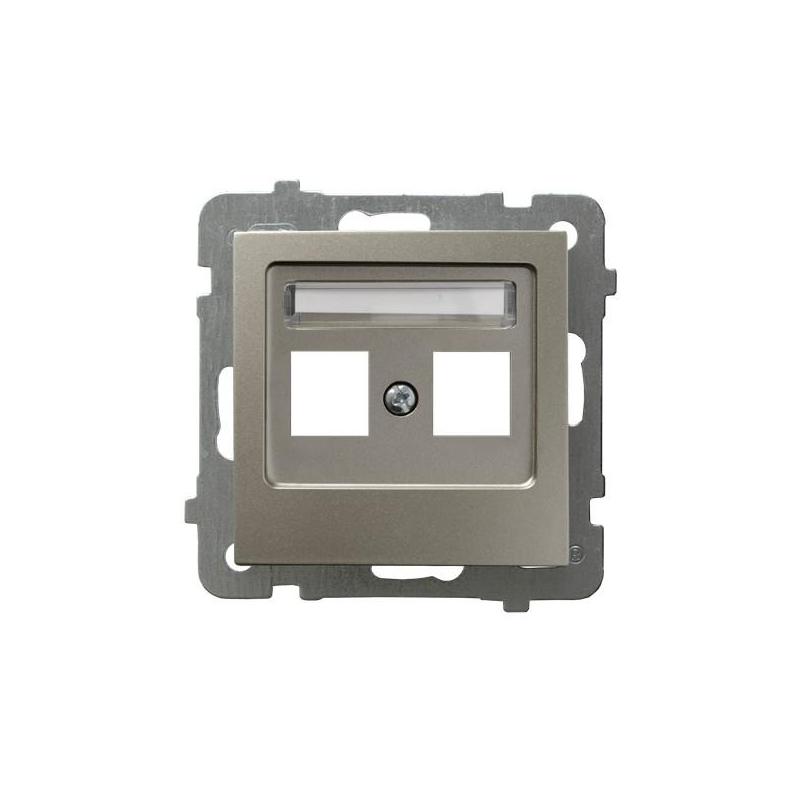 AS Satyna light, Gniazdo komputerowe 2-krotne proste bez modułów (GPK-2G/p/45) Ospel