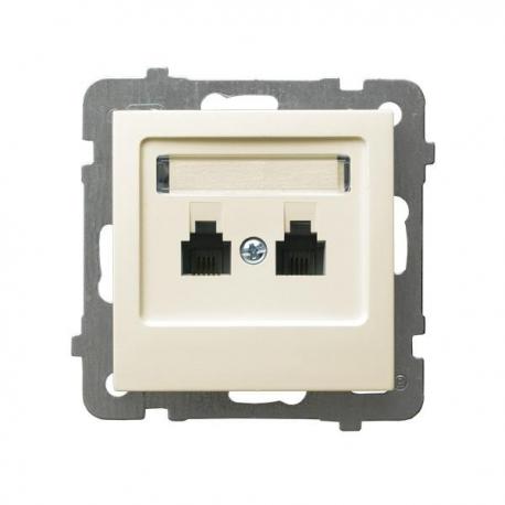 AS Gniazdo telefoniczne podwójne niezależne GPT-2GN/m/27 ECRU