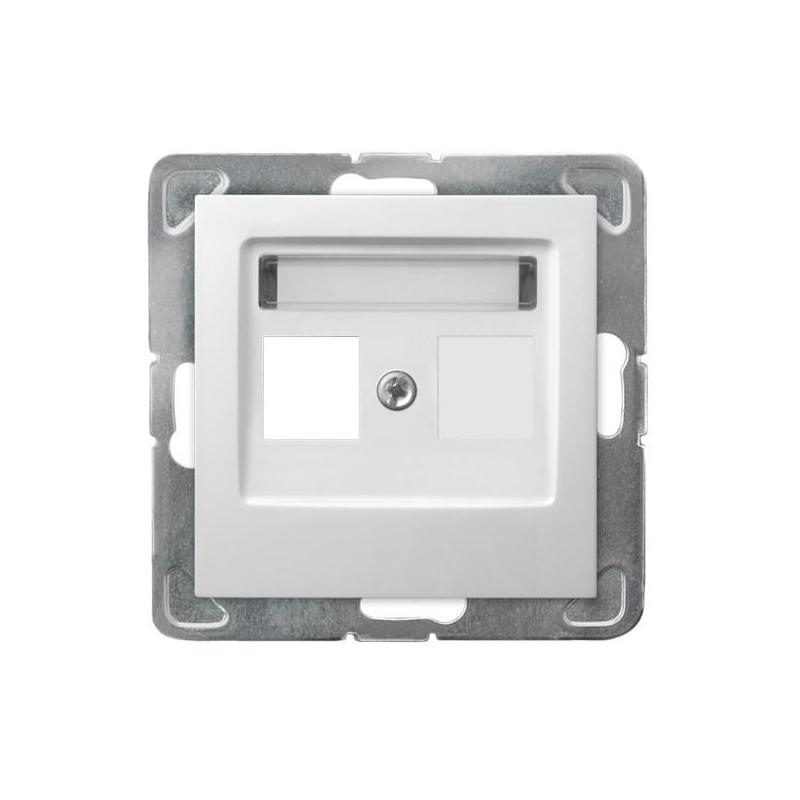 IMPRESJA Biały, Gniazdo komputerowe 1-krotne proste bez modułu (GPK-1Y/p/00) Ospel