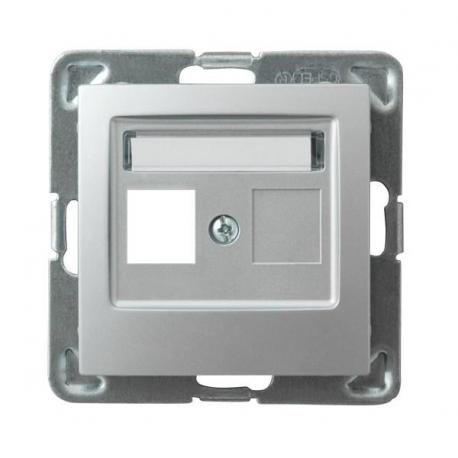 IMPRESJA Obudowa gniazda pojedynczego typu Keystone prosta GPK-1Y/p/18 SREBRO