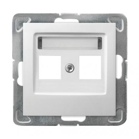 IMPRESJA Obudowa gniazda podwójnego typu Keystone prosta GPK-2Y/p/00 BIAŁY