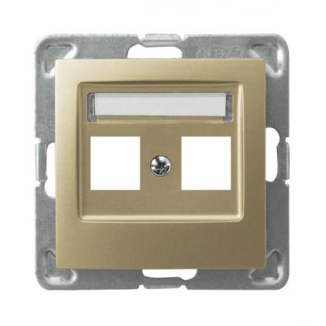 IMPRESJA Obudowa gniazda podwójnego typu Keystone prosta GPK-2Y/p/28 ZŁOTY METALIK