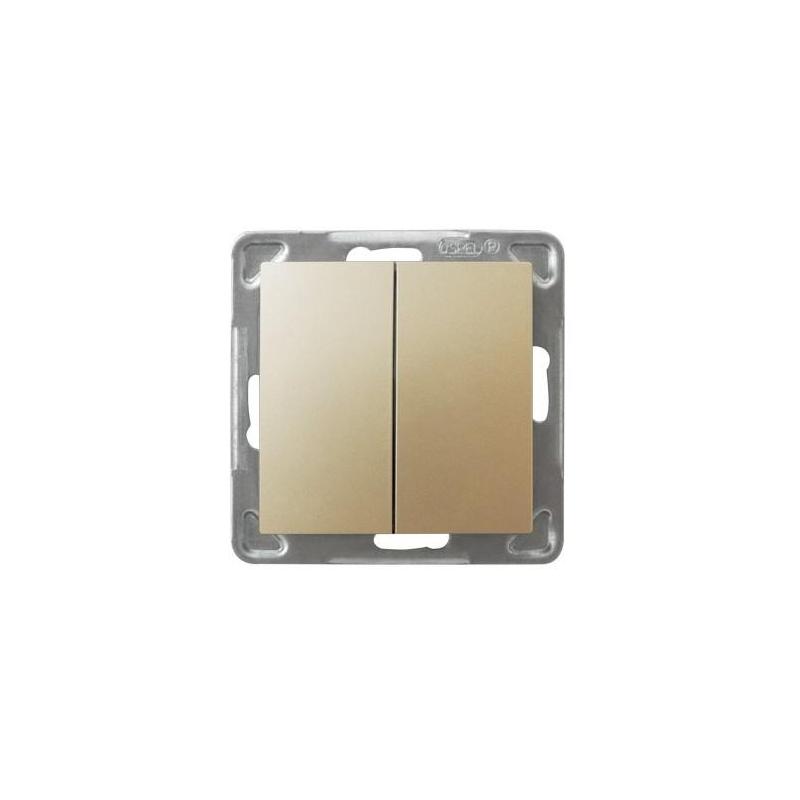 IMPRESJA Złoty metalik, Łącznik schodowy + jednobiegunowy (ŁP-9Y/m/28) Ospel