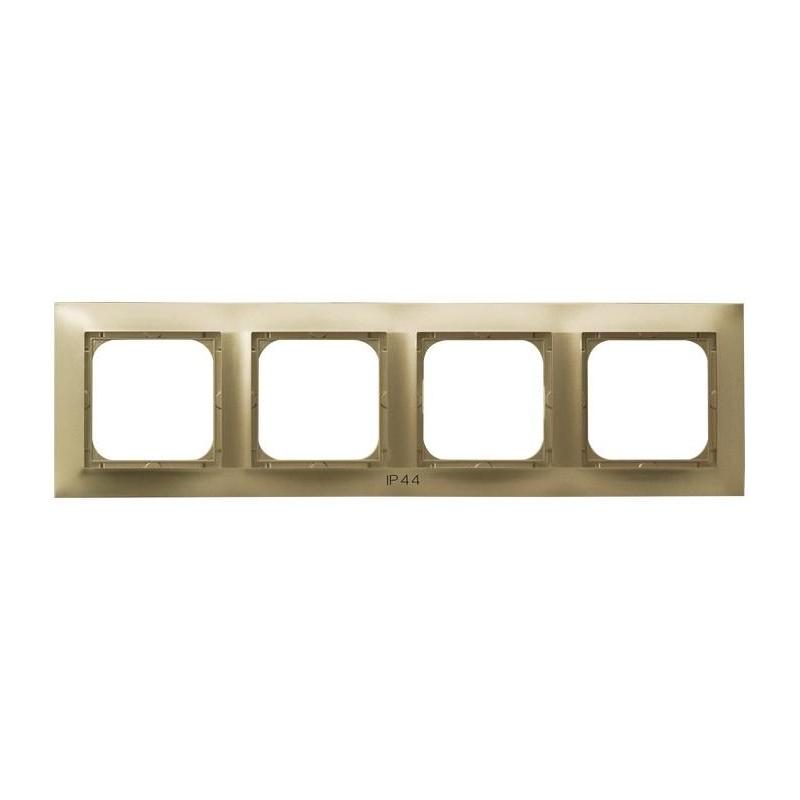IMPRESJA Złoty metalik, Ramka do łączników IP44, 4-krotna (RH-4Y/28) Ospel