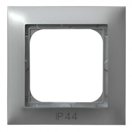 IMPRESJA Ramka pojedyncza do łączników IP-44 RH-1Y/18 SREBRO